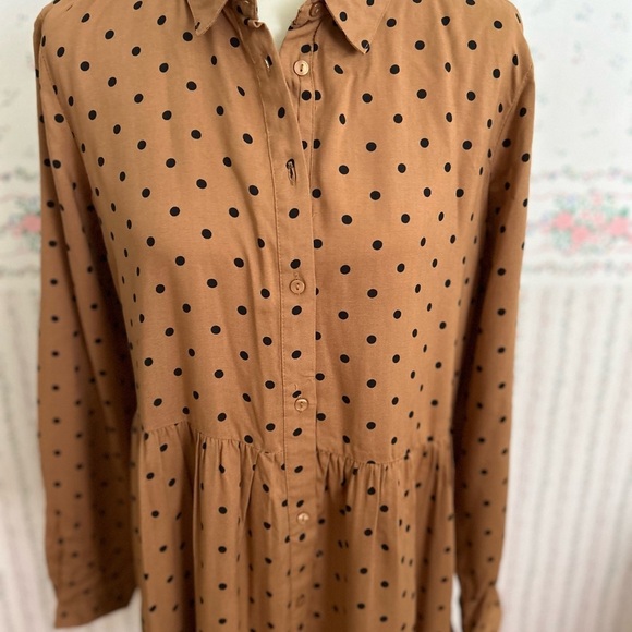 STRADIVARIUS Polka Dot Tiered Mini Dress - Picture 6 of 9